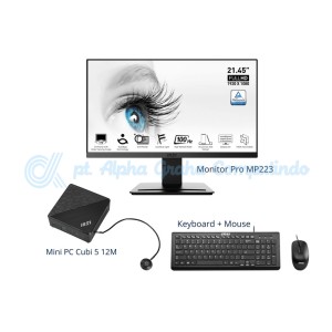 CUBI 5 12M (i3-1215U/8GB/500GB SSD/Windows 11 PRO/KBM/3 Years Warranty) 22inch Monitor